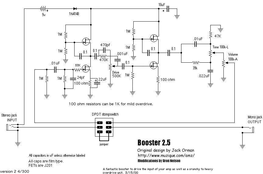 Delay pedal схема