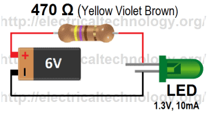 LED-simple-circuit-ever.-how-to-calculate-the-value-of-resistor-for-LED