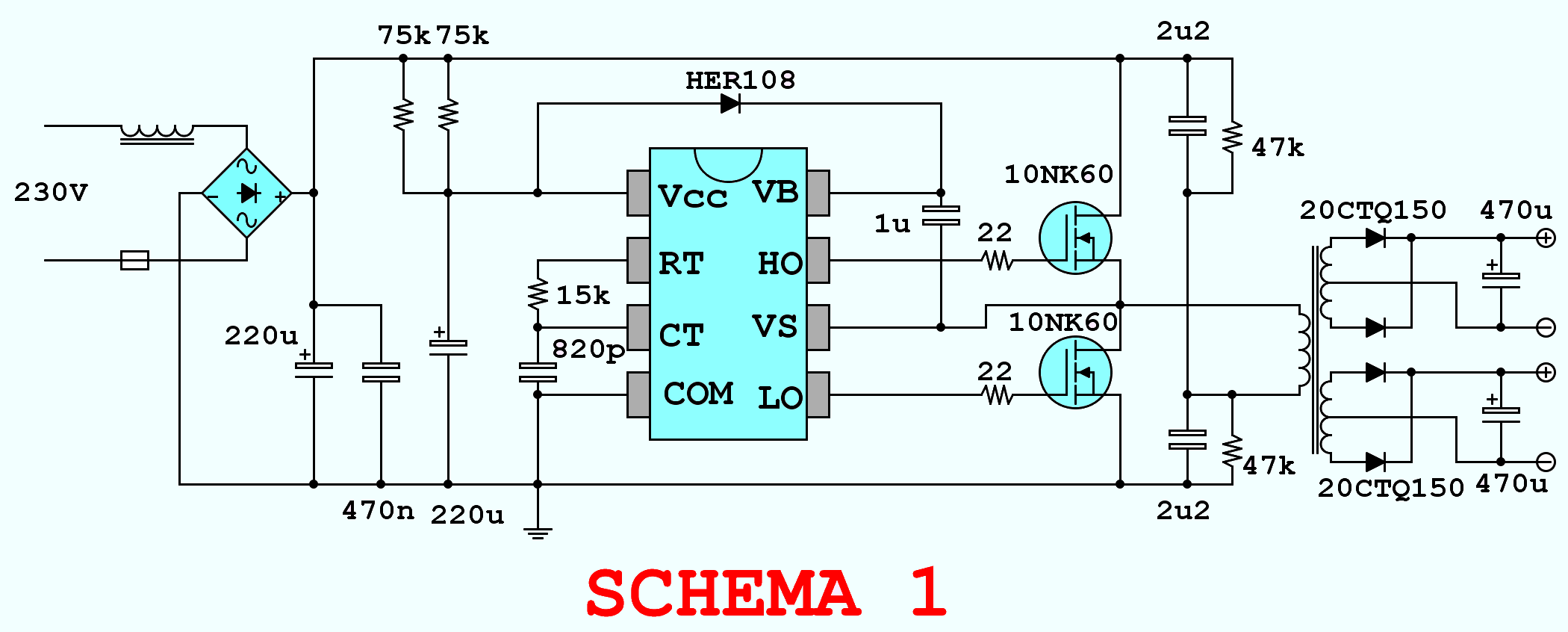 Ибп на ир2153 схема с защитой от кз