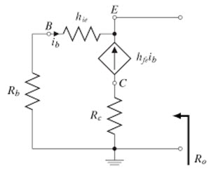 Common Collector Amplifier Output Resistance AC Equivalent Circuit