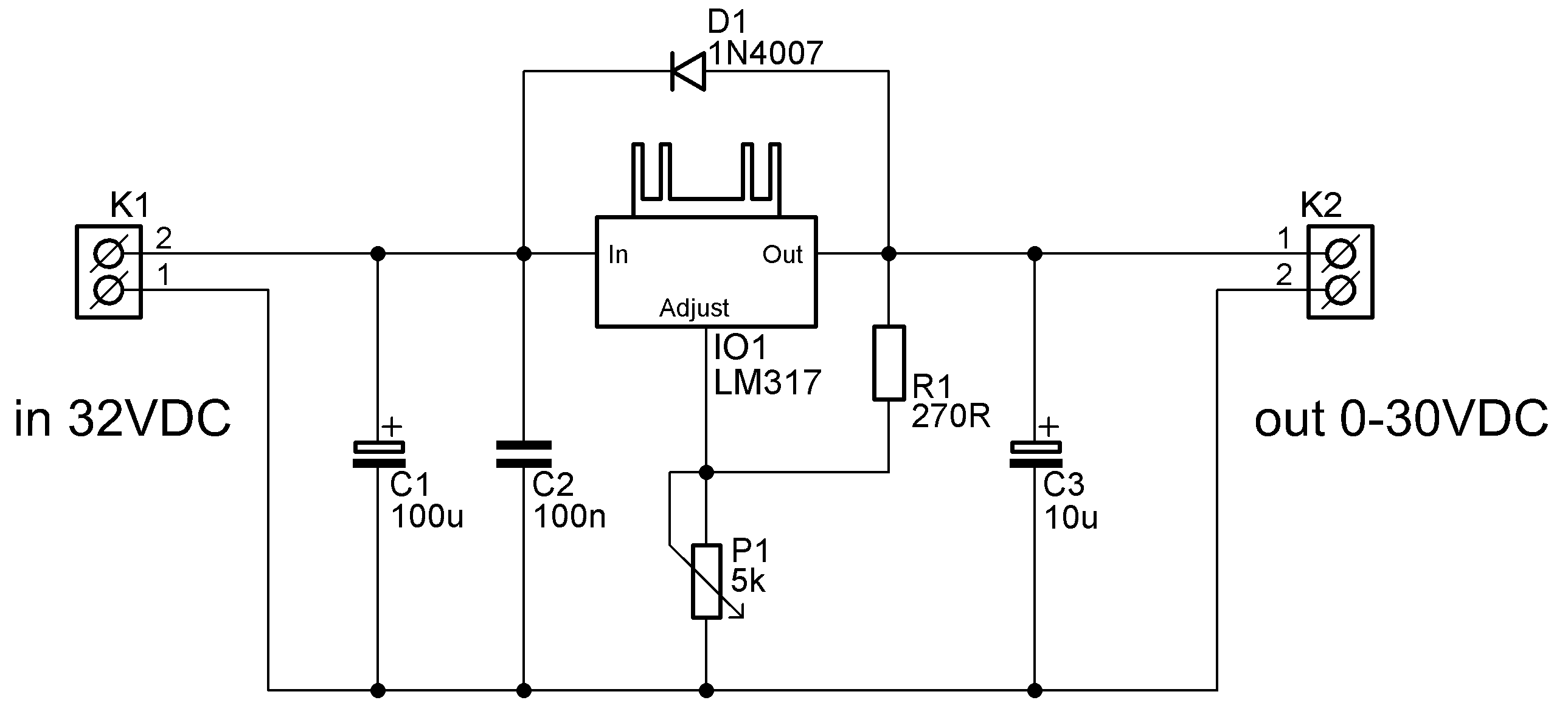 Схема стабилизатора напряжения на lm317