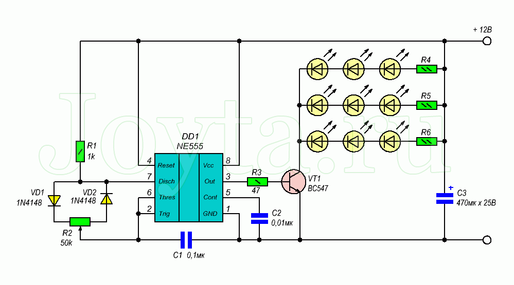 Ne555 шим регулятор схема