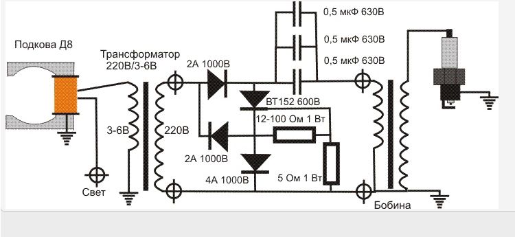 Схема зажигания д8