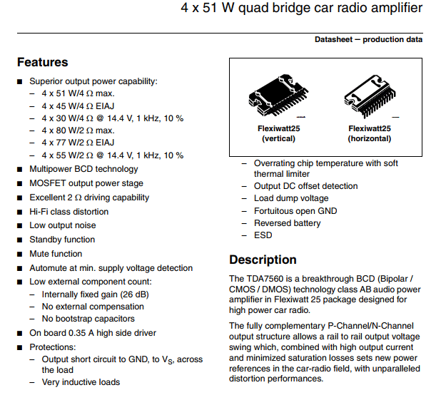 Tda7560 схема усилителя