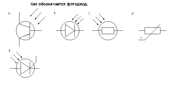 Как обозначается фотодиод на схеме