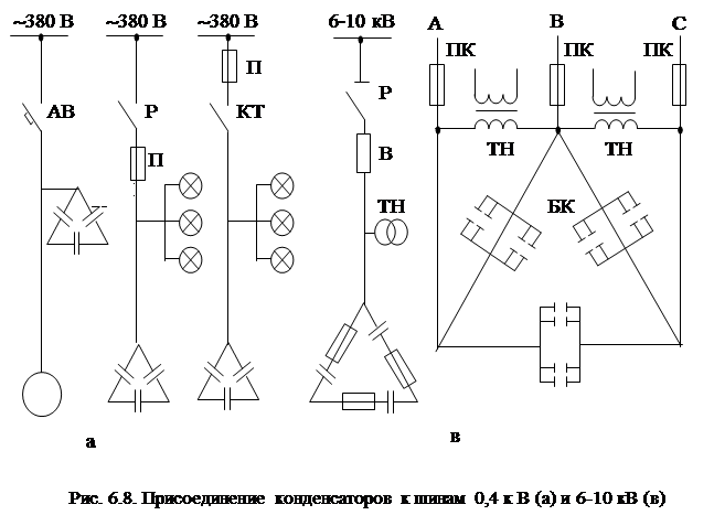 Схема подключения компенсирующего устройства