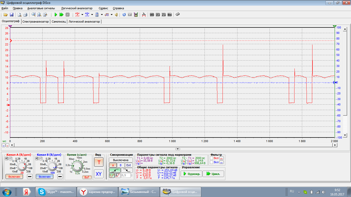 Сигнал осциллографа