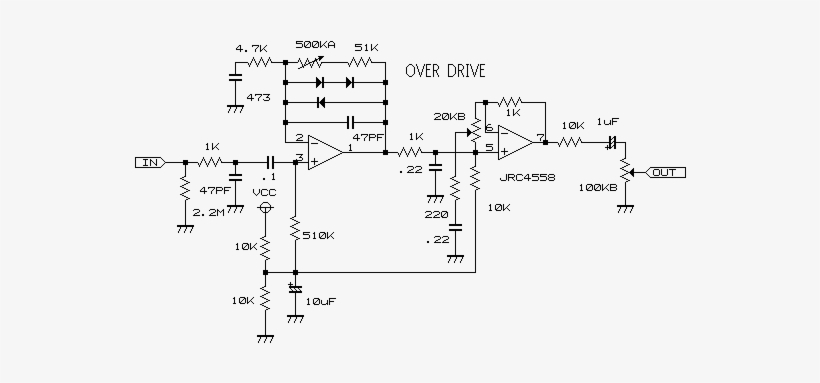 Схема овердрайв для электрогитары