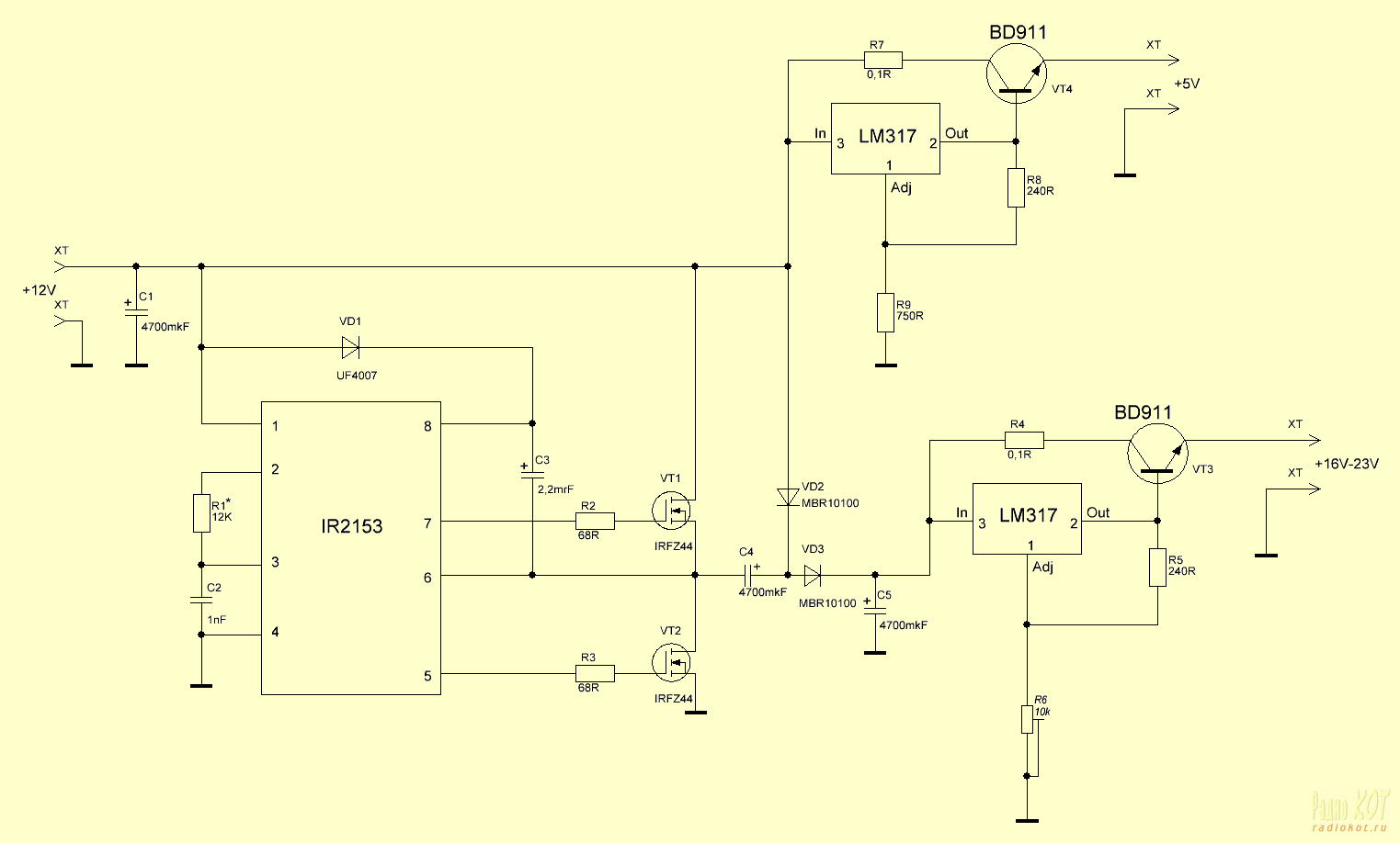 Ir2153 типовая схема включения