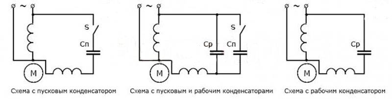 Схема рабочего конденсатора