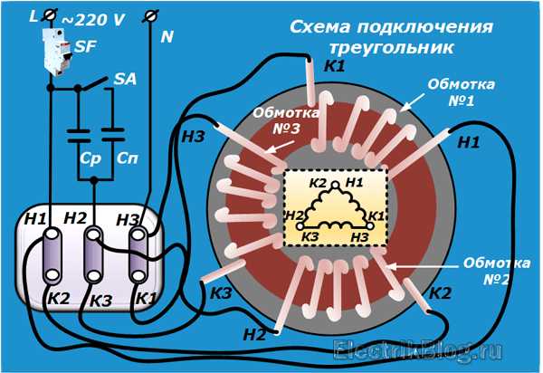 Подключить 3 фазный двигатель